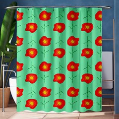 Flowers Pattern Ornament Template Shower Curtain 60  X 72  (medium)  by Nexatart