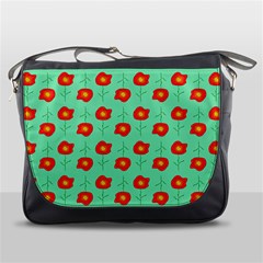 Flowers Pattern Ornament Template Messenger Bag by Nexatart