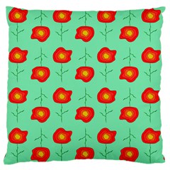 Flowers Pattern Ornament Template Large Cushion Case (one Side) by Nexatart