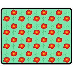 Flowers Pattern Ornament Template Double Sided Fleece Blanket (medium)  by Nexatart