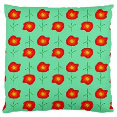 Flowers Pattern Ornament Template Large Flano Cushion Case (one Side) by Nexatart