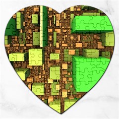 Blocks Cubes Construction Design Jigsaw Puzzle (heart) by Nexatart