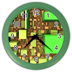 Blocks Cubes Construction Design Color Wall Clock by Nexatart