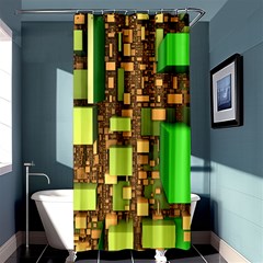 Blocks Cubes Construction Design Shower Curtain 36  X 72  (stall)  by Nexatart