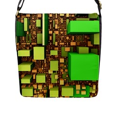 Blocks Cubes Construction Design Flap Closure Messenger Bag (l) by Nexatart