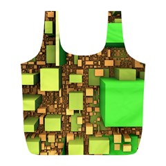 Blocks Cubes Construction Design Full Print Recycle Bag (l) by Nexatart