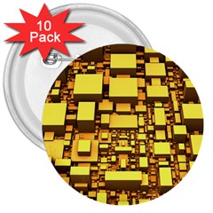 Cubes Grid Geometric 3d Square 3  Buttons (10 Pack)  by Nexatart