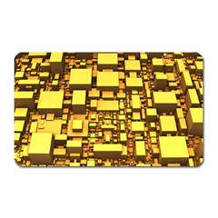 Cubes Grid Geometric 3d Square Magnet (rectangular) by Nexatart