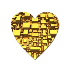 Cubes Grid Geometric 3d Square Heart Magnet by Nexatart