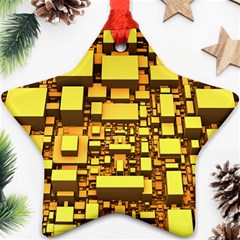 Cubes Grid Geometric 3d Square Star Ornament (two Sides) by Nexatart