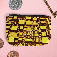 Cubes Grid Geometric 3d Square Mini Coin Purse by Nexatart