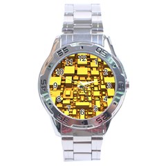 Cubes Grid Geometric 3d Square Stainless Steel Analogue Watch by Nexatart