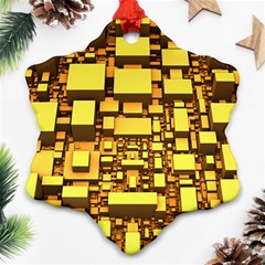 Cubes Grid Geometric 3d Square Ornament (snowflake) by Nexatart