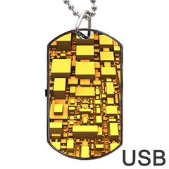 Cubes Grid Geometric 3d Square Dog Tag Usb Flash (one Side) by Nexatart