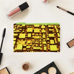 Cubes Grid Geometric 3d Square Cosmetic Bag (xs) by Nexatart