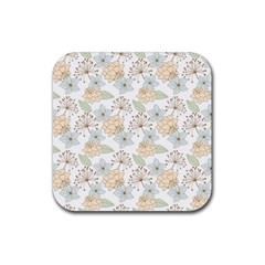 Dandelion Colors Nature Flower Rubber Coaster (Square) 