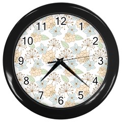 Dandelion Colors Nature Flower Wall Clock (Black)