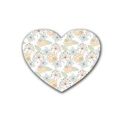 Dandelion Colors Nature Flower Rubber Coaster (Heart) 