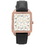 Dandelion Colors Nature Flower Rose Gold Leather Watch  Front