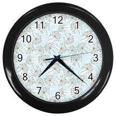 Tooth Of Lion Dandelion Wall Clock (black) by Nexatart