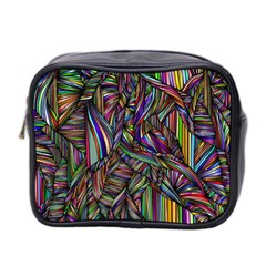 Background Wallpaper Abstract Lines Mini Toiletries Bag (two Sides) by Nexatart