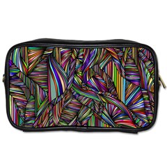 Background Wallpaper Abstract Lines Toiletries Bag (one Side) by Nexatart