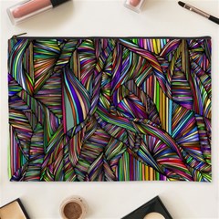 Background Wallpaper Abstract Lines Cosmetic Bag (xxxl) by Nexatart