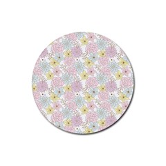 Dandelion Colors Flower Nature Rubber Round Coaster (4 Pack)  by Nexatart