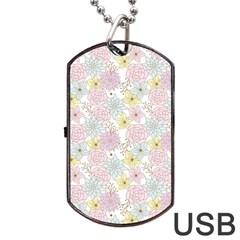 Dandelion Colors Flower Nature Dog Tag Usb Flash (two Sides) by Nexatart