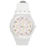 Dandelion Colors Flower Nature Round Plastic Sport Watch (M) Front