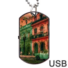 Havana Cuba Architecture Capital Dog Tag Usb Flash (one Side) by Nexatart