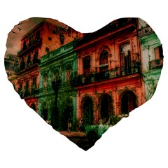 Havana Cuba Architecture Capital Large 19  Premium Heart Shape Cushions by Nexatart