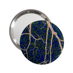 Green Leaves Blue Background Night 2 25  Handbag Mirrors by Nexatart