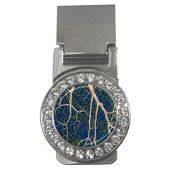 Green Leaves Blue Background Night Money Clips (cz)  by Nexatart