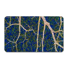 Green Leaves Blue Background Night Magnet (rectangular) by Nexatart