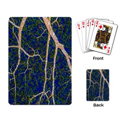 Green Leaves Blue Background Night Playing Cards Single Design by Nexatart