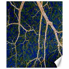 Green Leaves Blue Background Night Canvas 8  X 10  by Nexatart