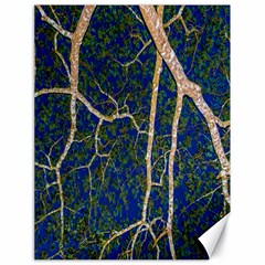 Green Leaves Blue Background Night Canvas 18  X 24  by Nexatart