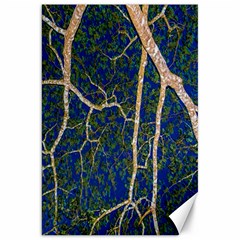 Green Leaves Blue Background Night Canvas 20  X 30  by Nexatart