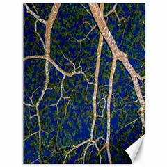 Green Leaves Blue Background Night Canvas 36  X 48  by Nexatart