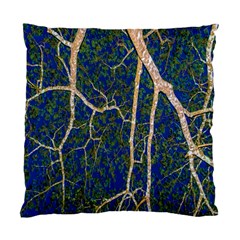 Green Leaves Blue Background Night Standard Cushion Case (two Sides) by Nexatart