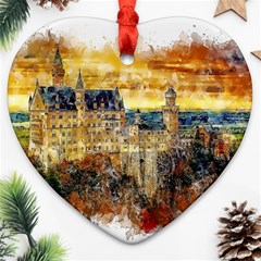 Architecture Castle Fairy Castle Ornament (heart) by Nexatart