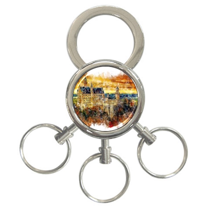 Architecture Castle Fairy Castle 3-Ring Key Chains