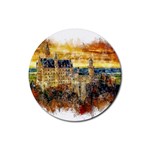 Architecture Castle Fairy Castle Rubber Round Coaster (4 pack)  Front