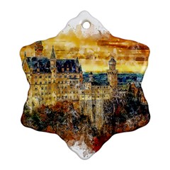 Architecture Castle Fairy Castle Snowflake Ornament (two Sides)