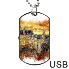 Architecture Castle Fairy Castle Dog Tag Usb Flash (one Side) by Nexatart