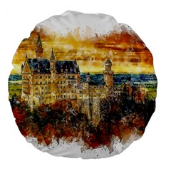 Architecture Castle Fairy Castle Large 18  Premium Flano Round Cushions by Nexatart