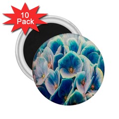 Hydrangeas Blossom Bloom Blue 2 25  Magnets (10 Pack)  by Nexatart