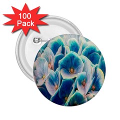 Hydrangeas Blossom Bloom Blue 2 25  Buttons (100 Pack)  by Nexatart