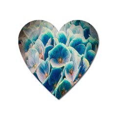 Hydrangeas Blossom Bloom Blue Heart Magnet by Nexatart